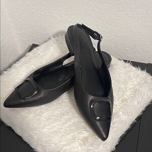 Nordstrom Black Women's Flats with Buckle Detail